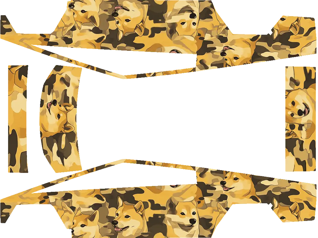 Doge Camo Tesla Cybertruck wrap design texture pattern