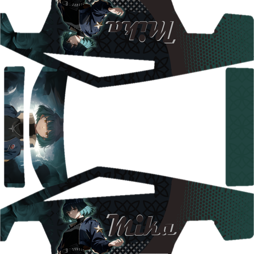 Mika Tesla Cybertruck wrap design texture pattern