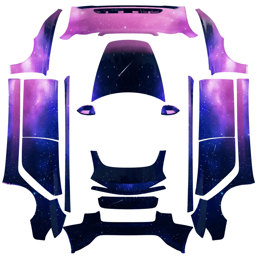 Nebula Flux Tesla Model 3 Highland wrap design texture pattern