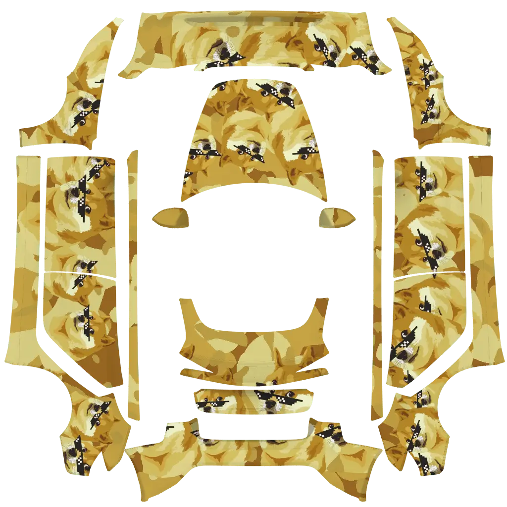 Meme Lord Tesla Model 3 Highland wrap design texture pattern