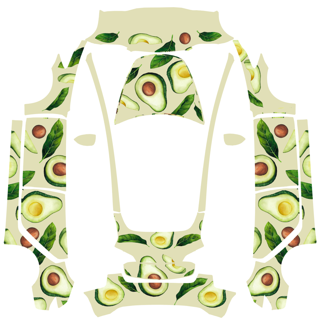 Avocado Green Tesla Model 3 wrap design texture pattern