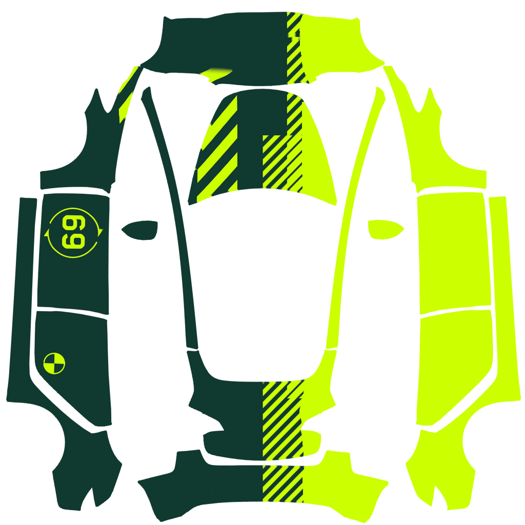 Divide Tesla Model 3 wrap design texture pattern