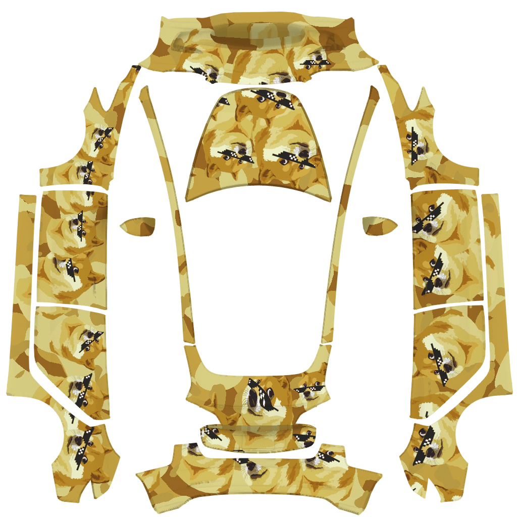 Doge Tesla Model 3 wrap design texture pattern