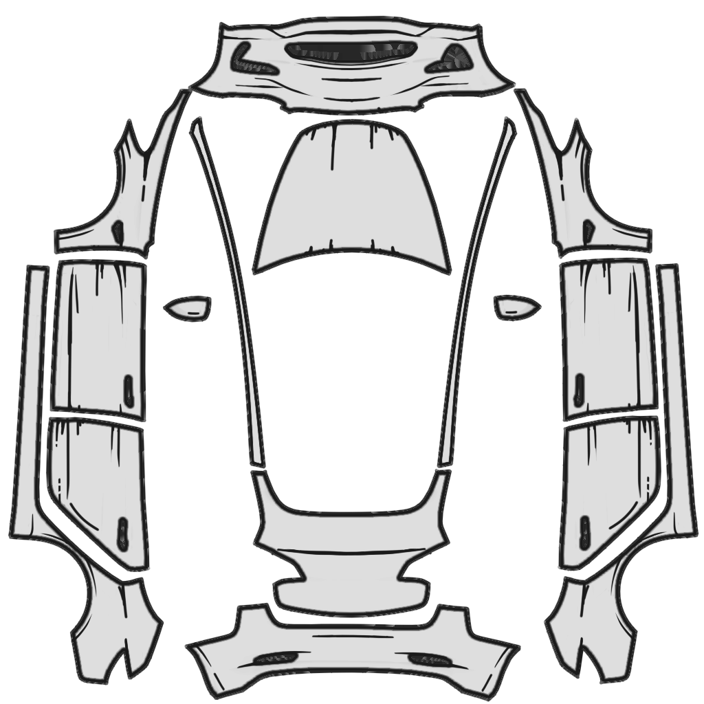 Sketch Tesla Model 3 wrap design texture pattern