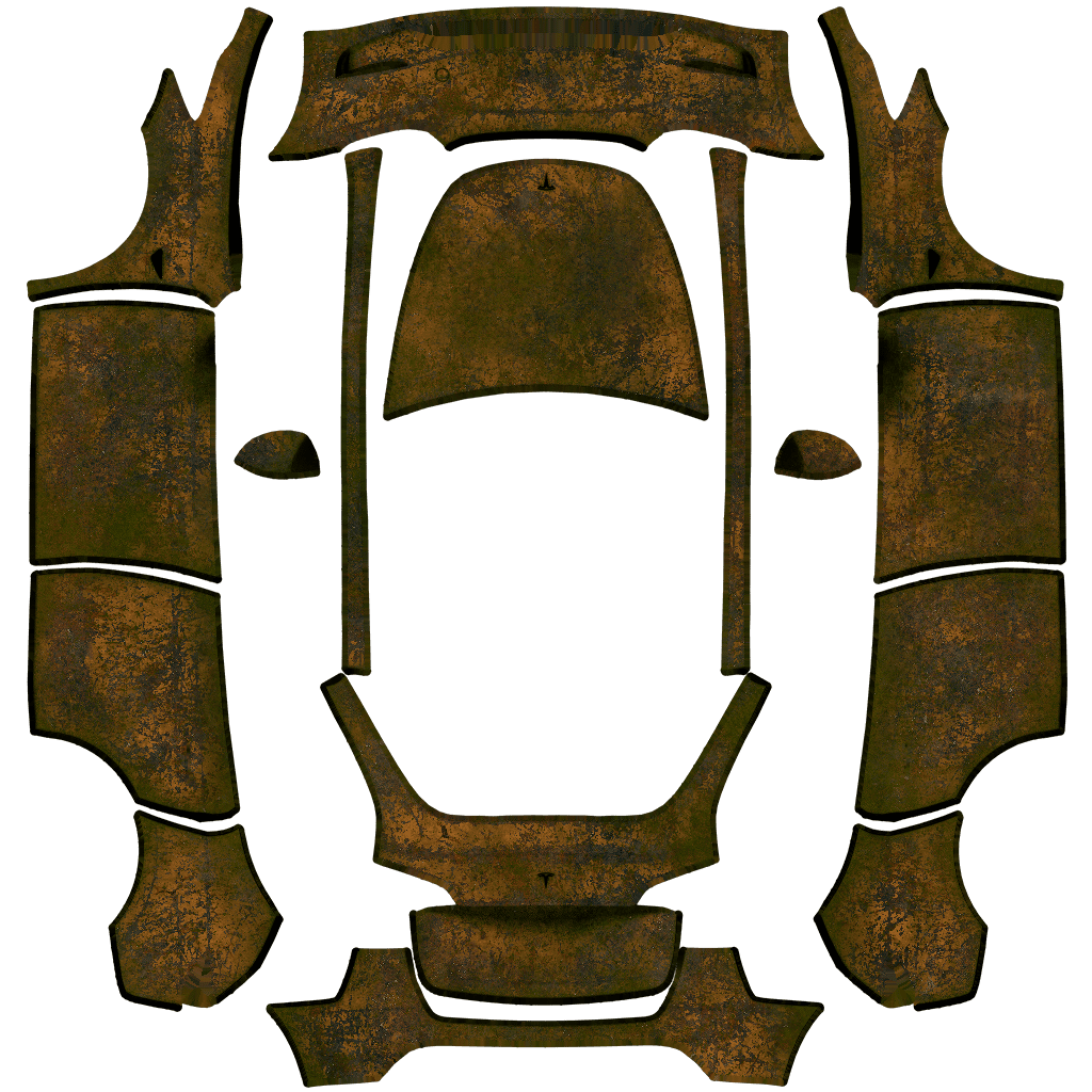 Apocalypse Tesla Model Y wrap design texture pattern