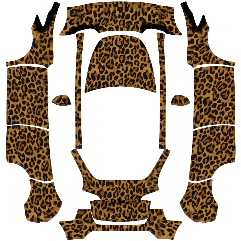Leopard Tesla Model Y wrap design texture pattern