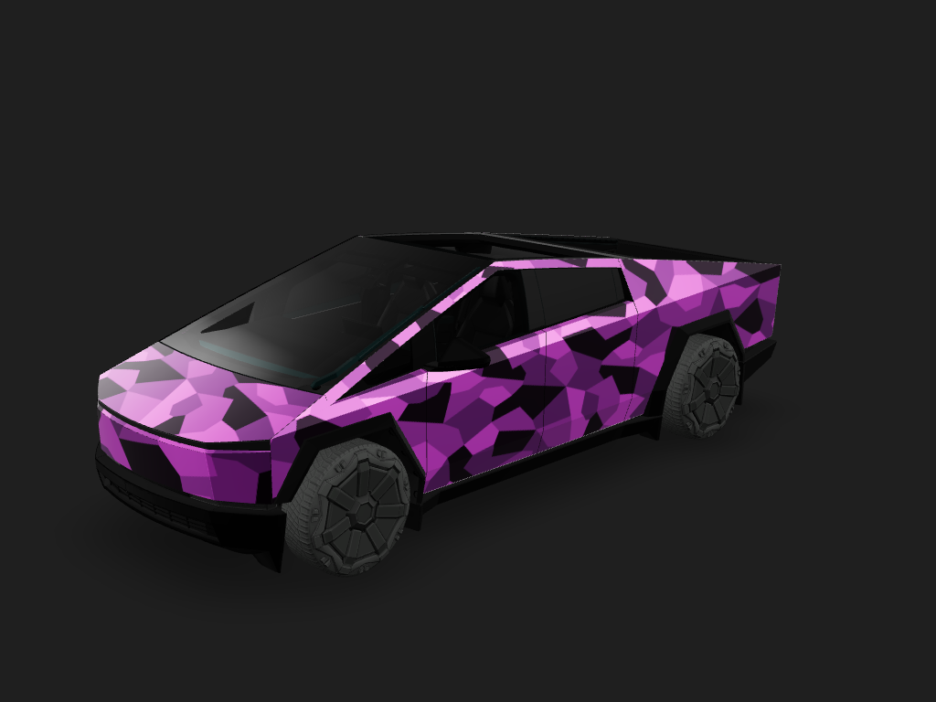 Camo Pink Tesla Cybertruck wrap design skin