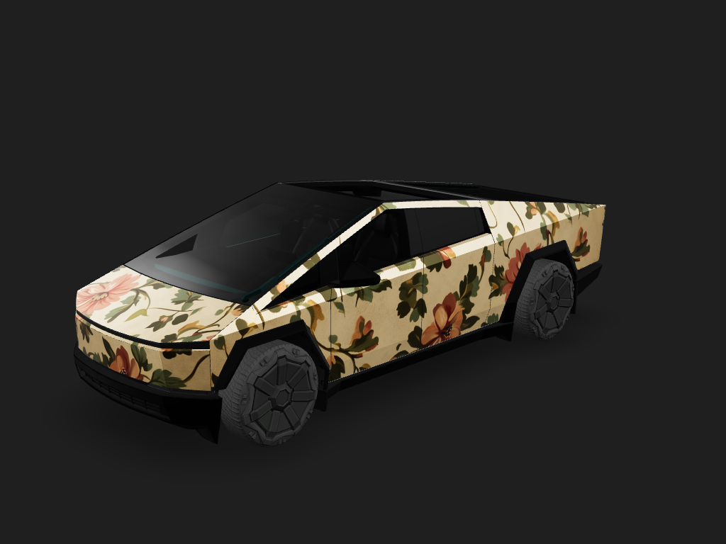 Grandmas Sofa Tesla Cybertruck wrap design skin