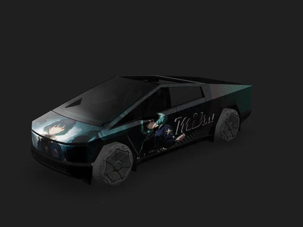 Mika Tesla Cybertruck wrap design skin