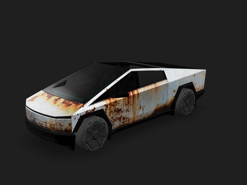 Rust Tesla Cybertruck wrap design skin