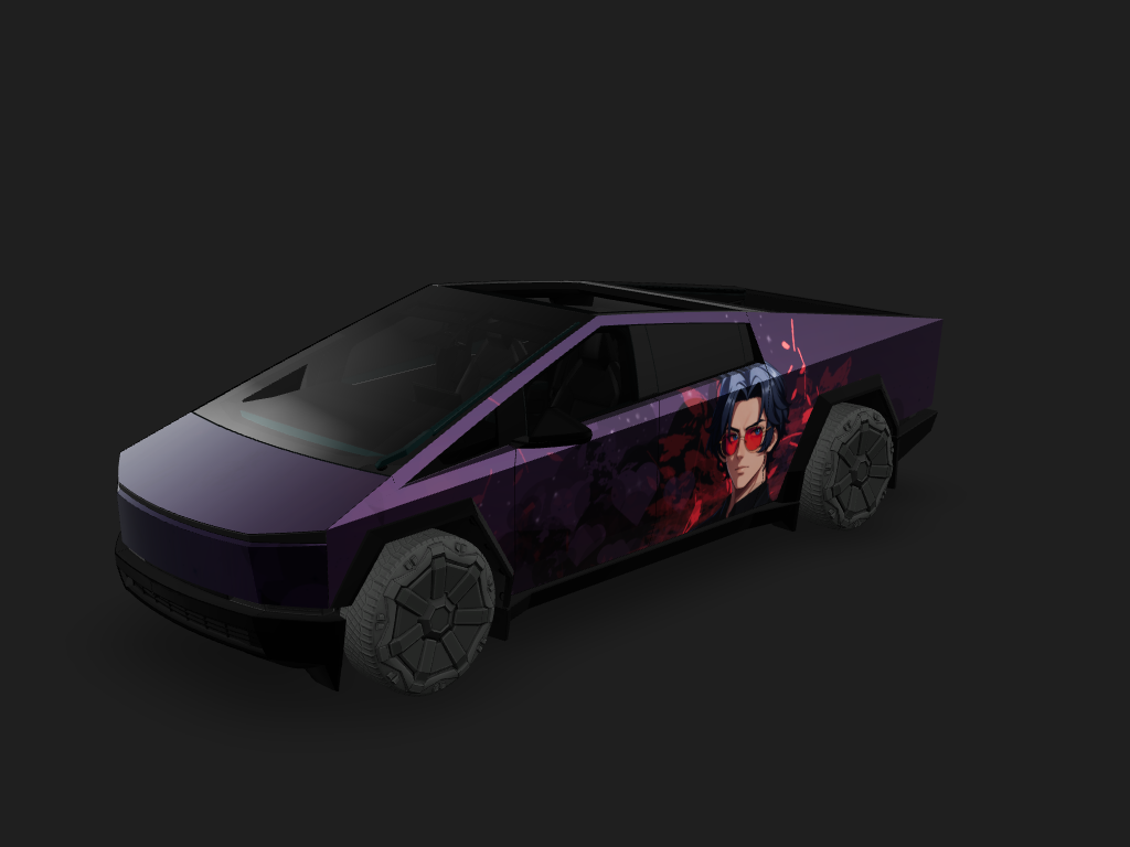 Valentine Tesla Cybertruck wrap design skin