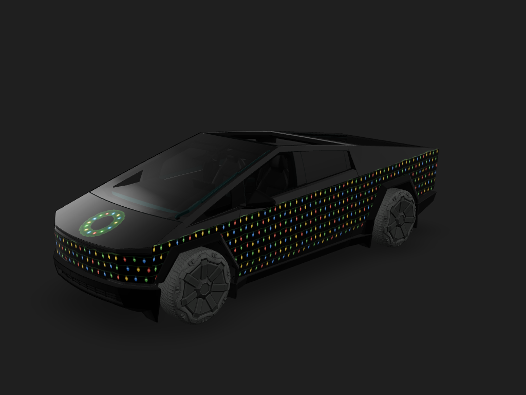 Xmas Lights Tesla Cybertruck wrap design skin