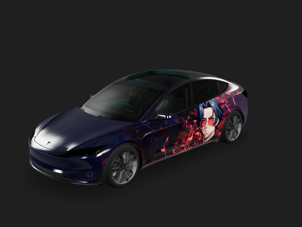 Cupid's Kiss Tesla Model 3 Highland wrap design skin