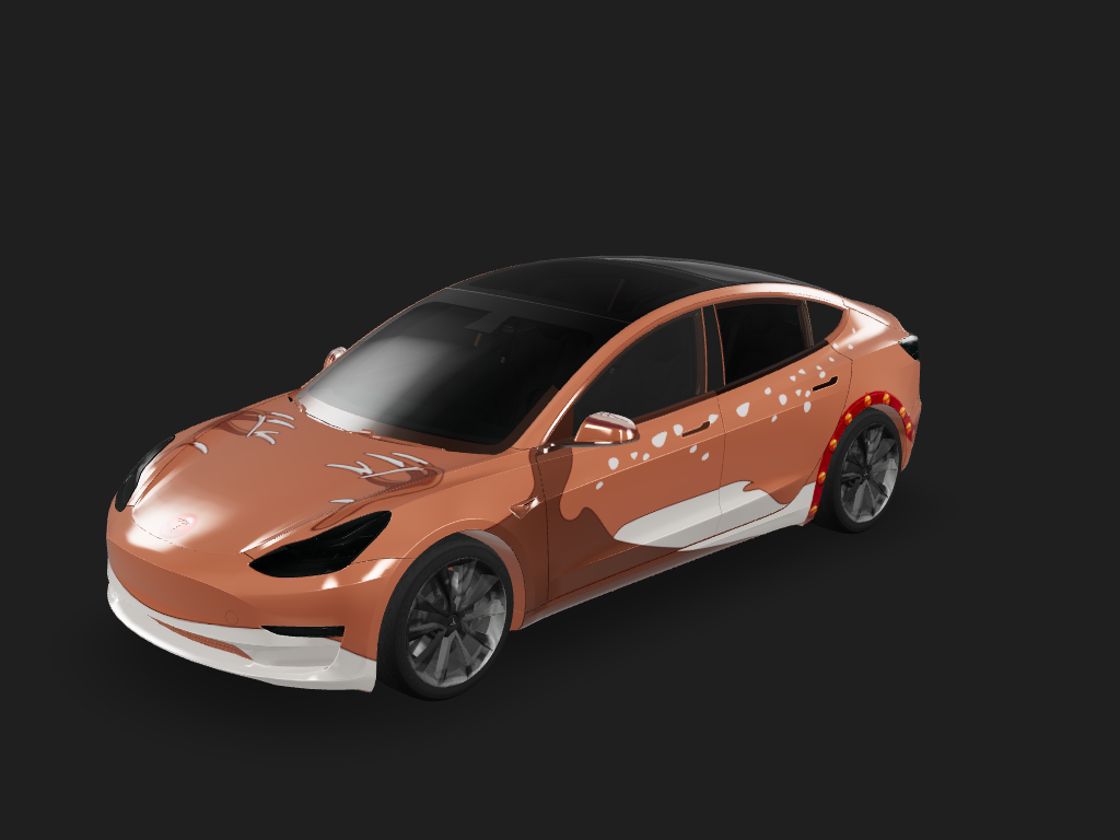 Reindeer Tesla Model 3 wrap design skin
