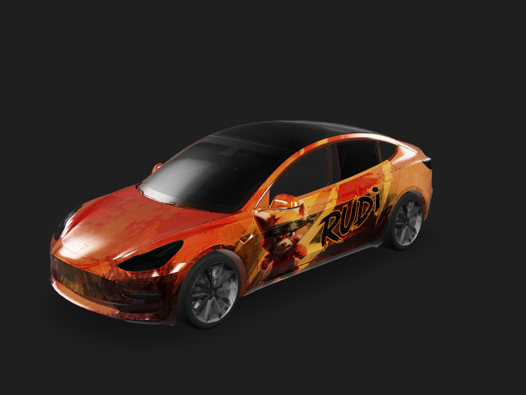 Rudi Tesla Model 3 wrap design skin