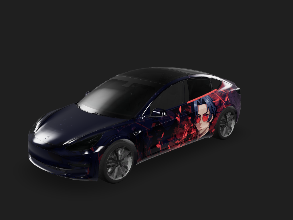 Valentine Tesla Model 3 wrap design skin