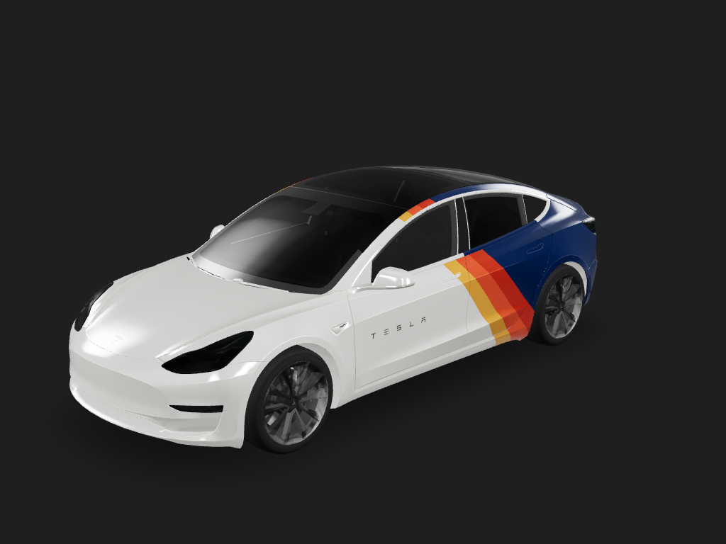 Vintage Stripes Tesla Model 3 wrap design skin