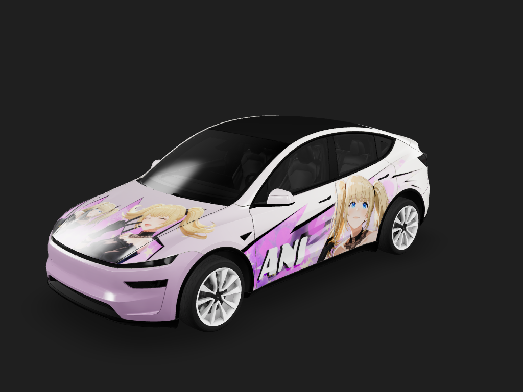 Ani Tesla Model Y 基础版 wrap design skin