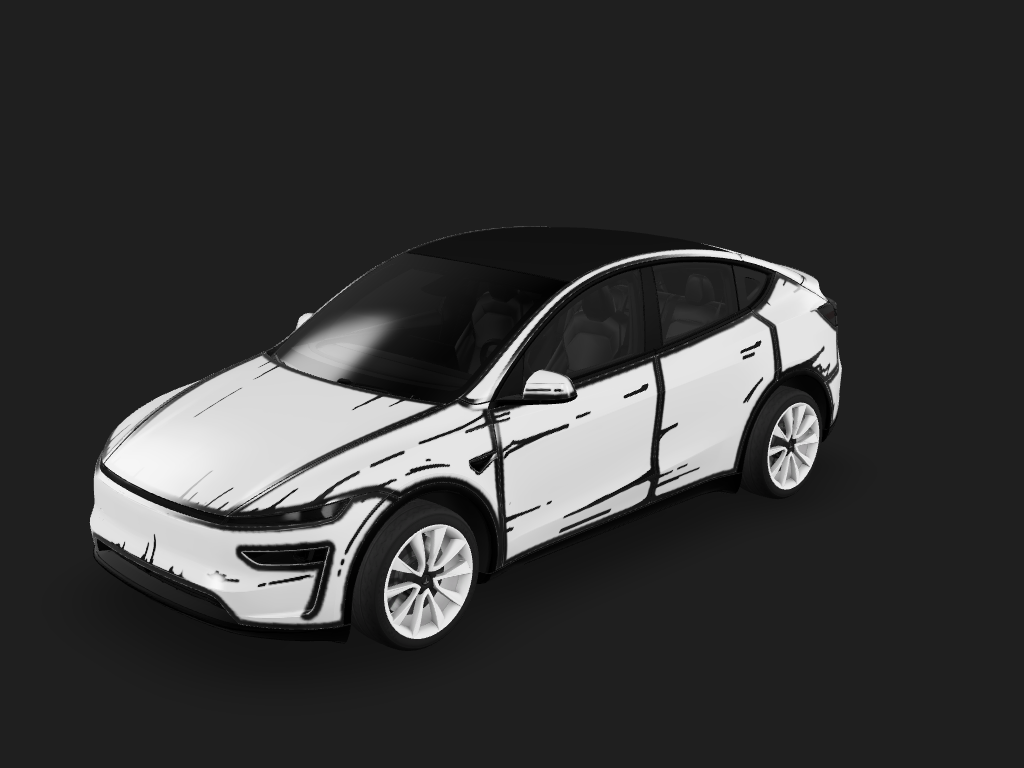 Sketch Tesla Model Y 焕新版 wrap design skin