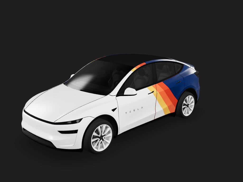 Vintage Stripes Tesla Model Y 焕新版 wrap design skin