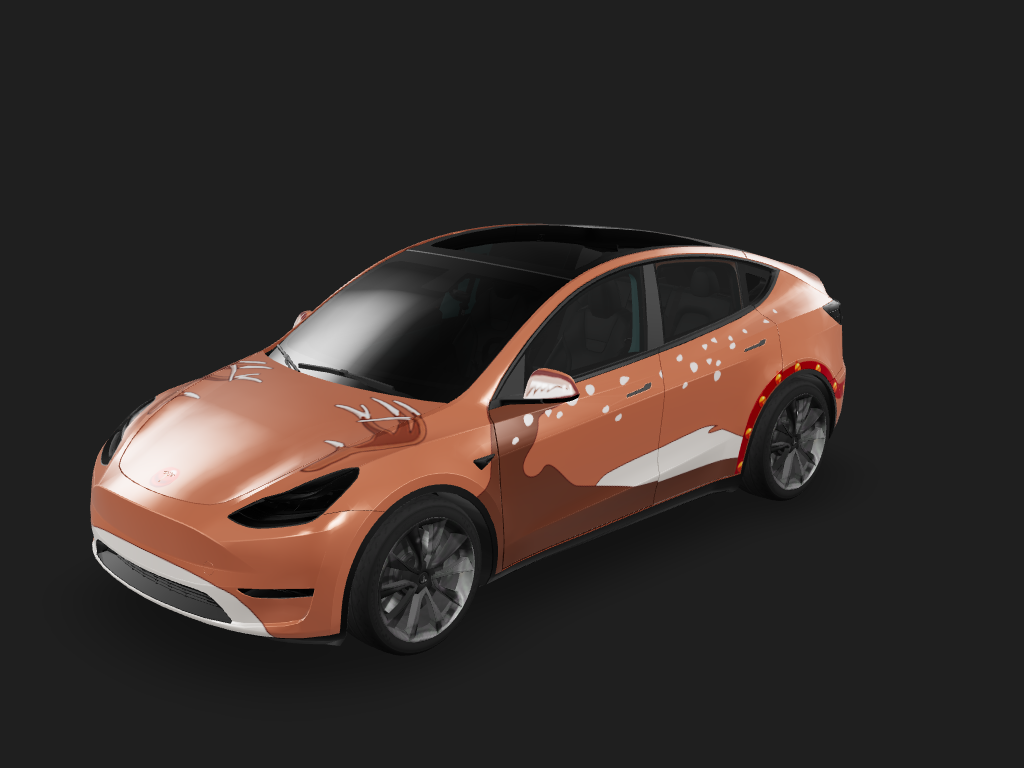 Reindeer Tesla Model Y wrap design skin