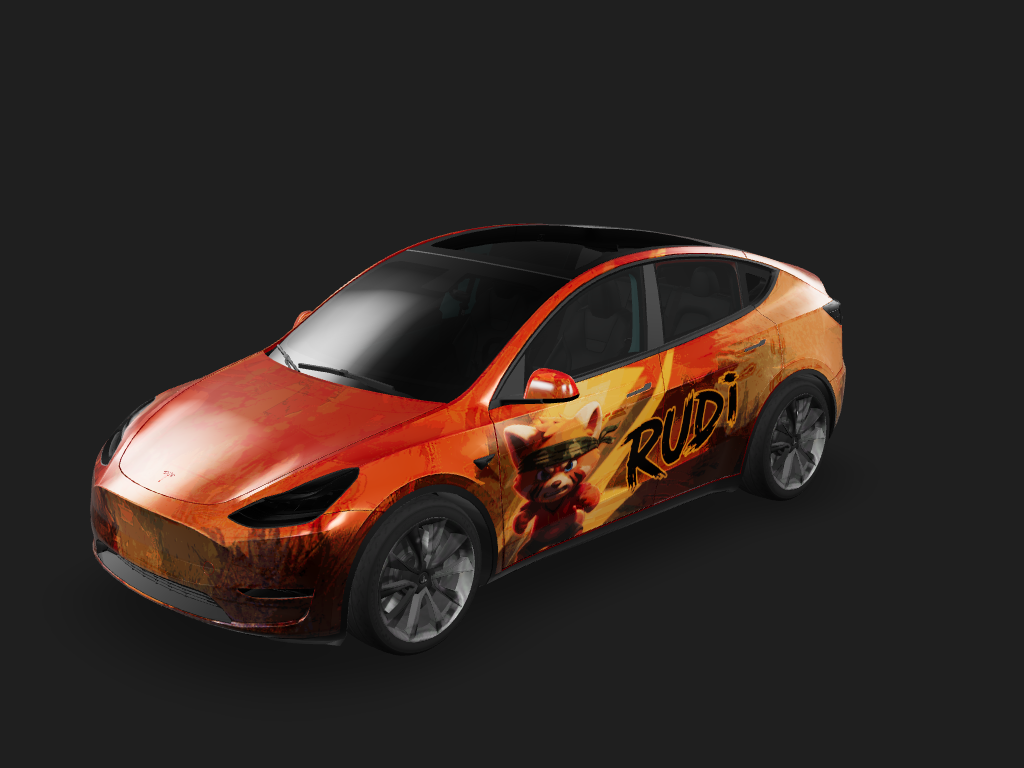 Rudi Tesla Model Y wrap design skin