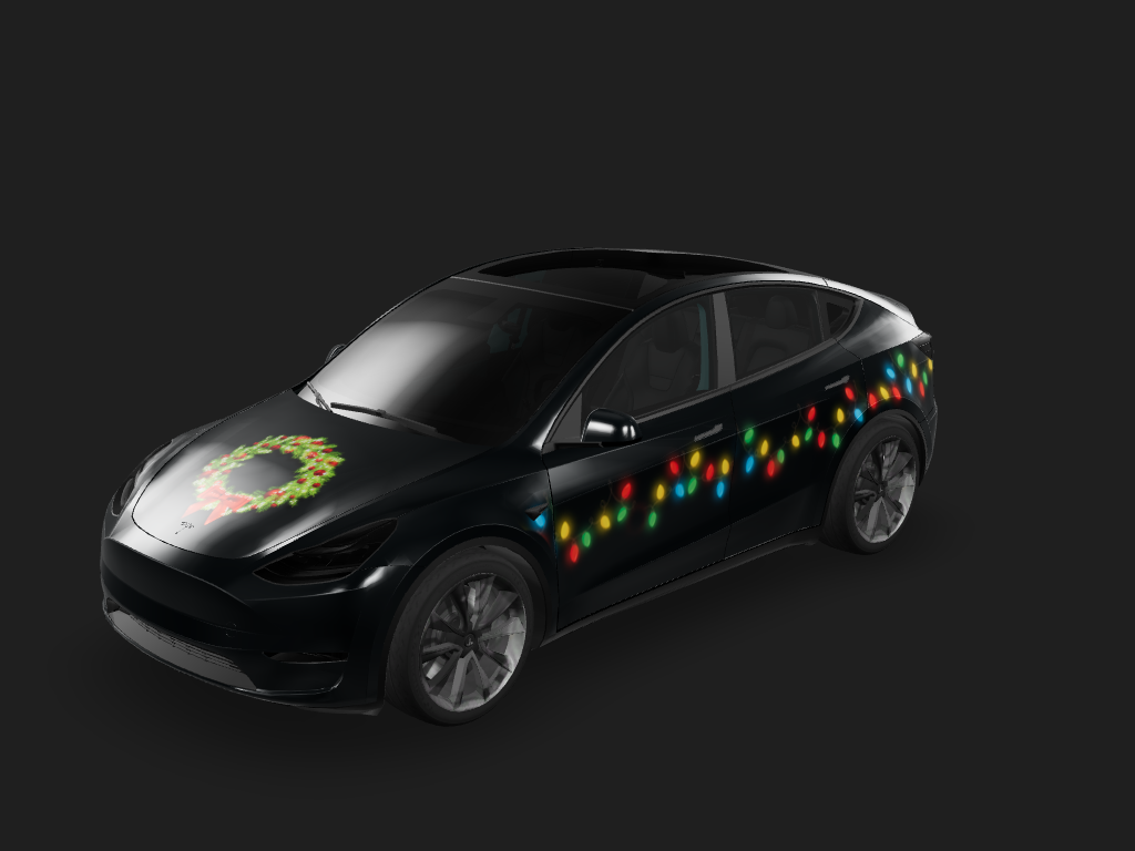 String Lights Tesla Model Y wrap design skin