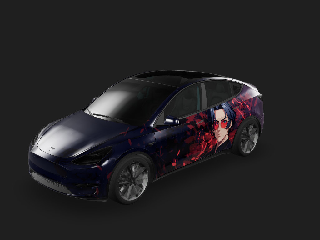 Valentine Tesla Model Y wrap design skin