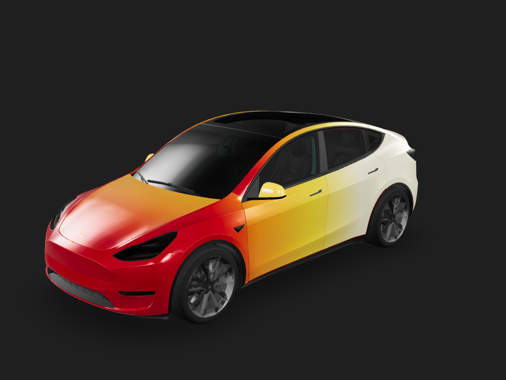 Vintage Gradient Tesla Model Y wrap design skin