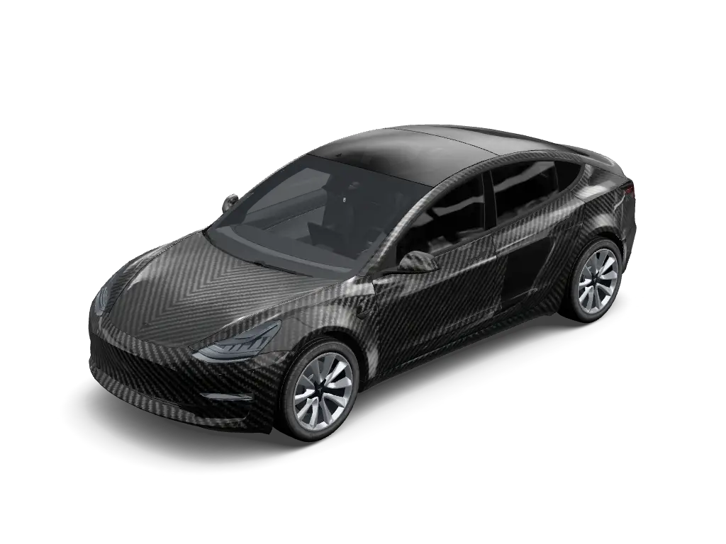 Carbon Weave Shadow Finish Tesla Model 3 (Classic) wrap - Create a dark vehicle wrap with a repeating carbon-fiber-inspired woven pattern ...