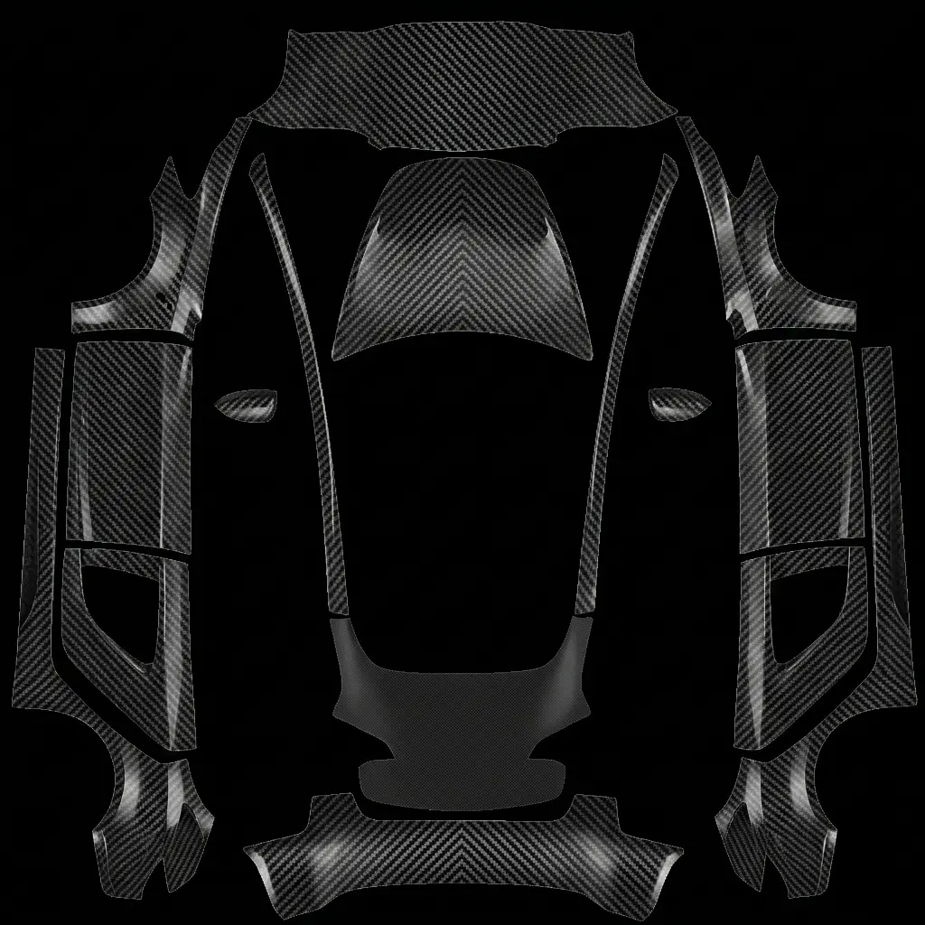 Carbon Weave Shadow Finish Tesla Model 3 (Classic) wrap texture - Create a dark vehicle wrap with a repeating carbon-fiber-inspired woven pattern across the body pane