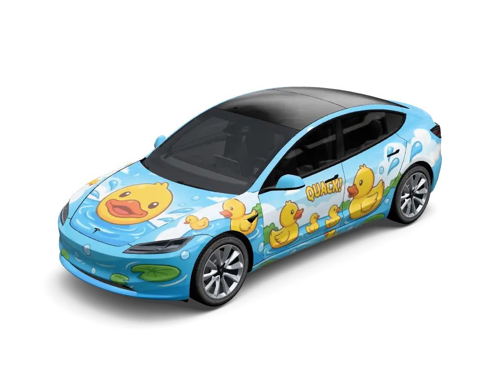 Rubber Ducky Tesla model-3-2024-plus wrap - 小黄鸭主题...