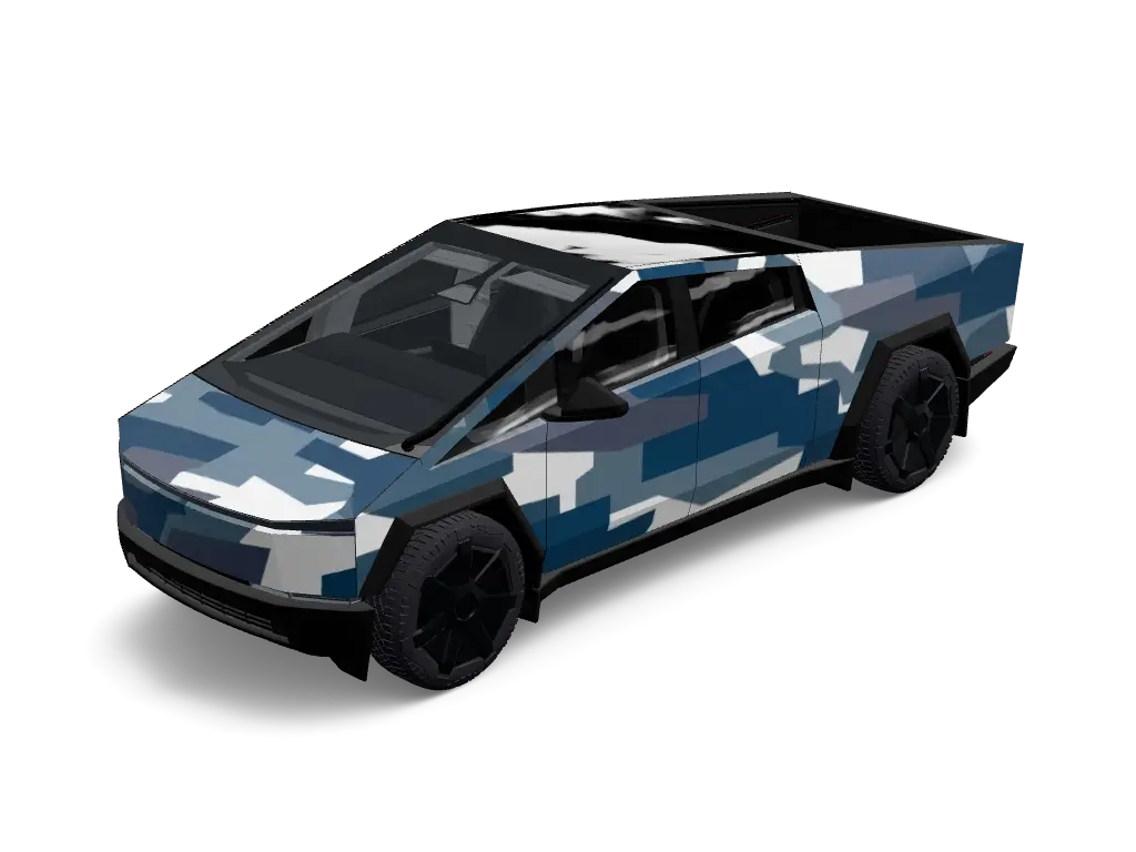 Admiralty Blue Tesla Cybertruck wrap - 海军迷彩...