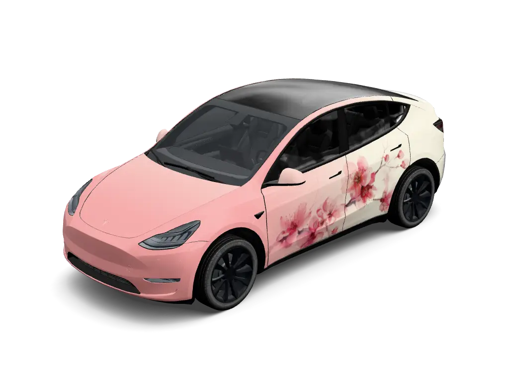 Petal Drift Tesla model-y-pre-2025 wrap design skin