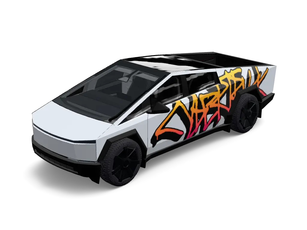 Vandal Orange Tesla Cybertruck wrap design skin