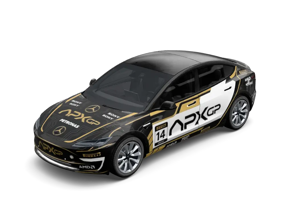 APXGP Apex Racer Tesla model-3-2024-plus wrap - 电影F1中 APXGP车队赛车车身涂装...