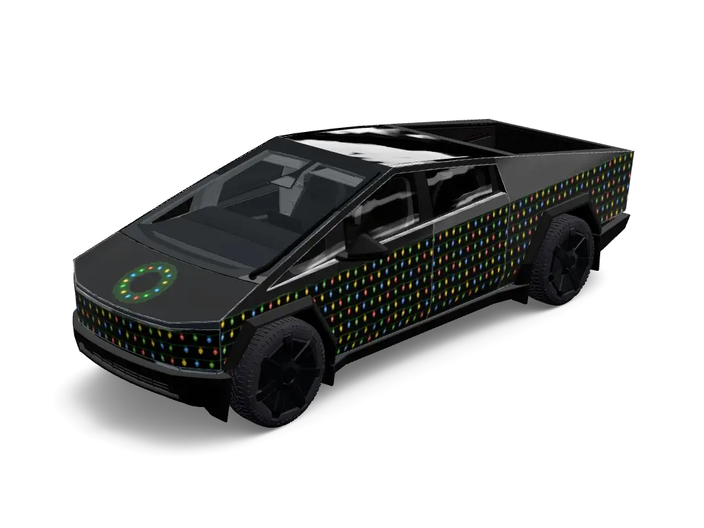 Merry Glow Tesla Cybertruck wrap design skin