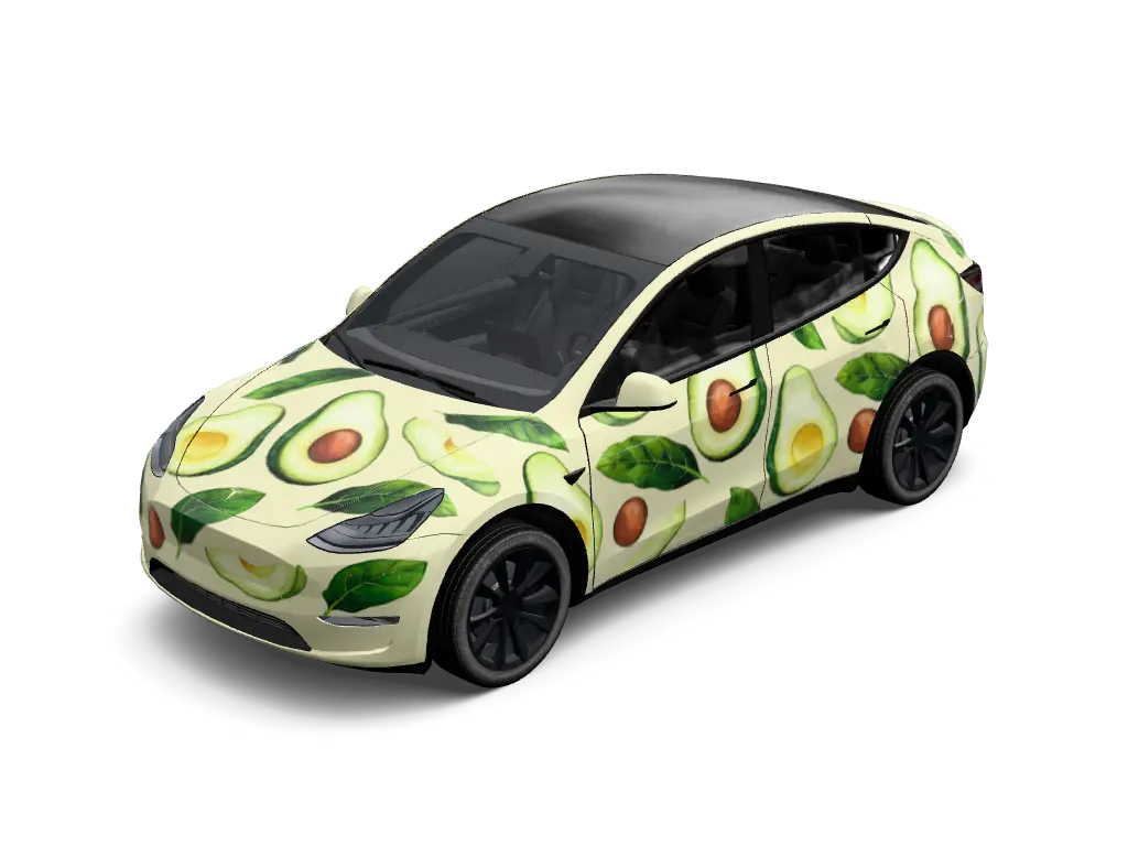 Lush Avocado Tesla model-y-pre-2025 wrap design skin