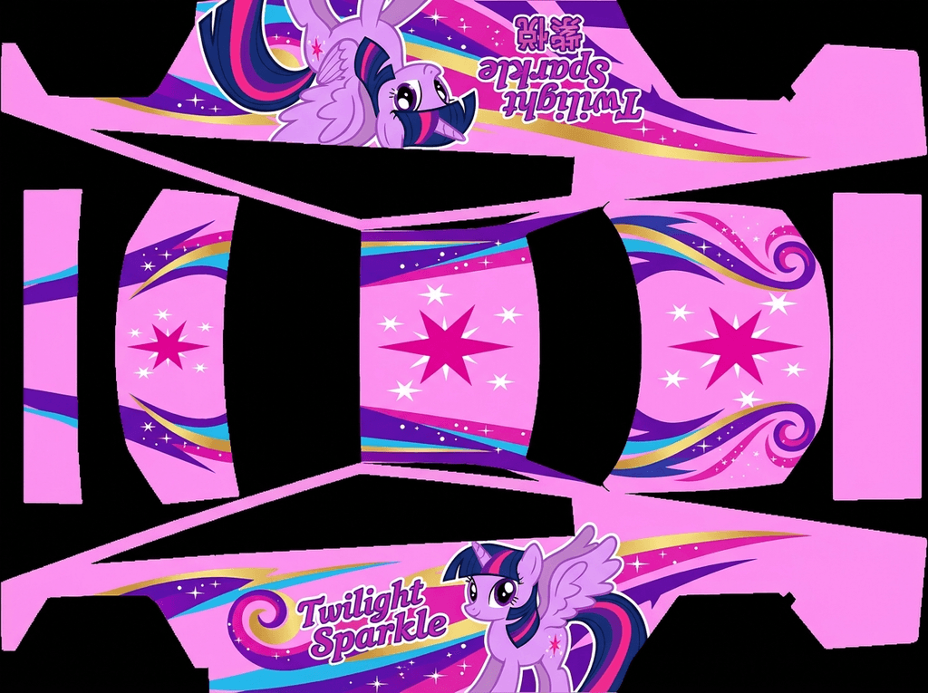 粉丝车身，小马宝莉紫悦主题 Tesla Cybertruck wrap texture - 粉丝车身，小马宝莉紫悦主题