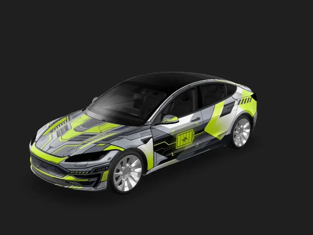 对称流光 Tesla 自定义 wrap - 两侧对称，图中颜色...