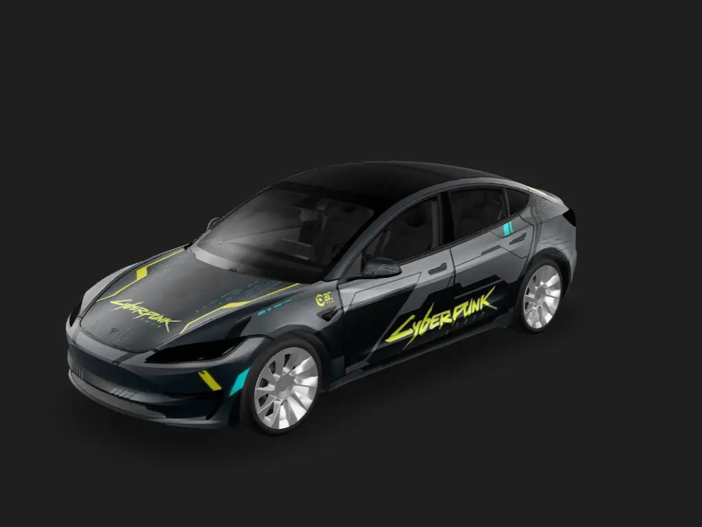 镜像对称 Tesla 自定义 wrap - 两侧对称...
