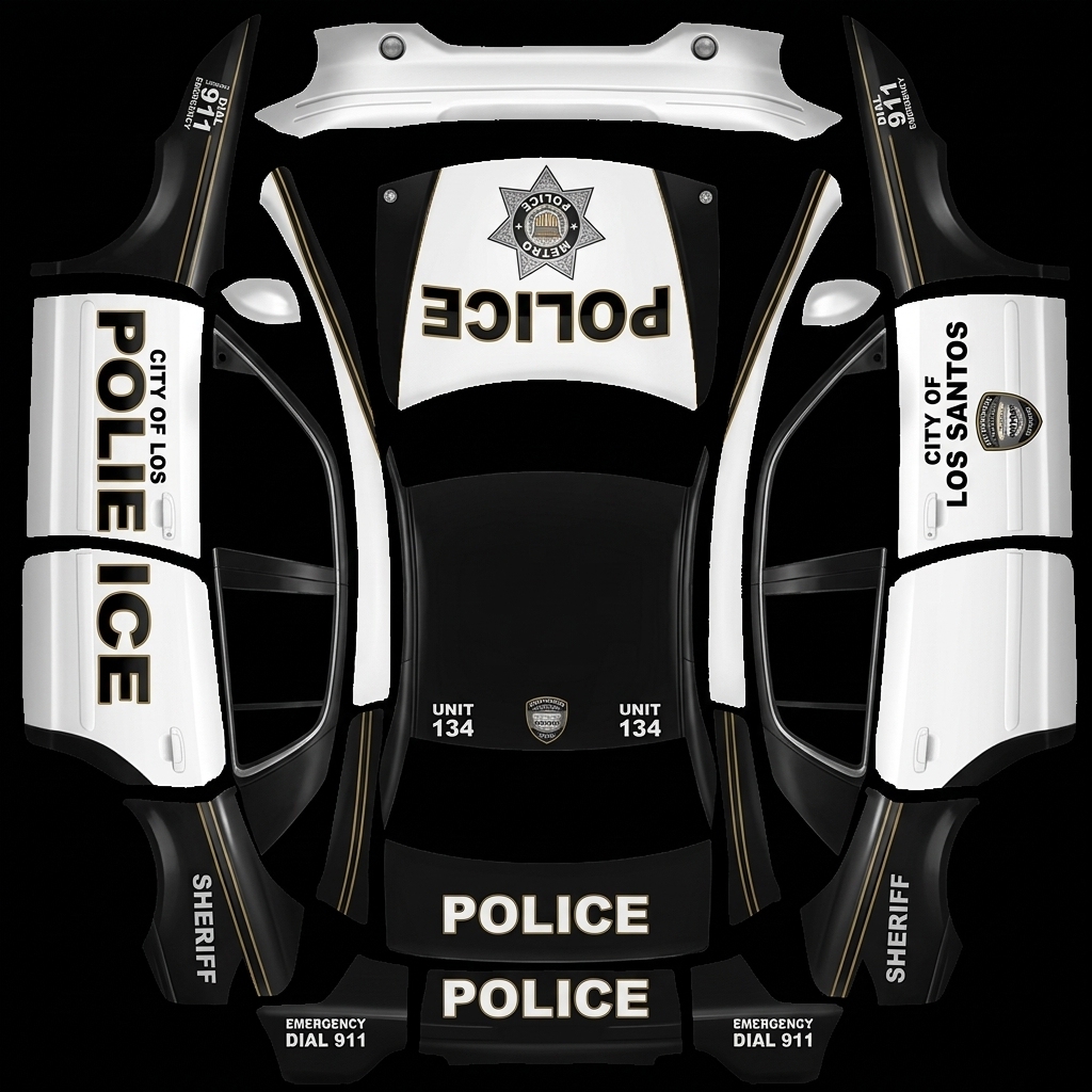 警车Model Y Tesla Model Y L wrap texture - 美国警车