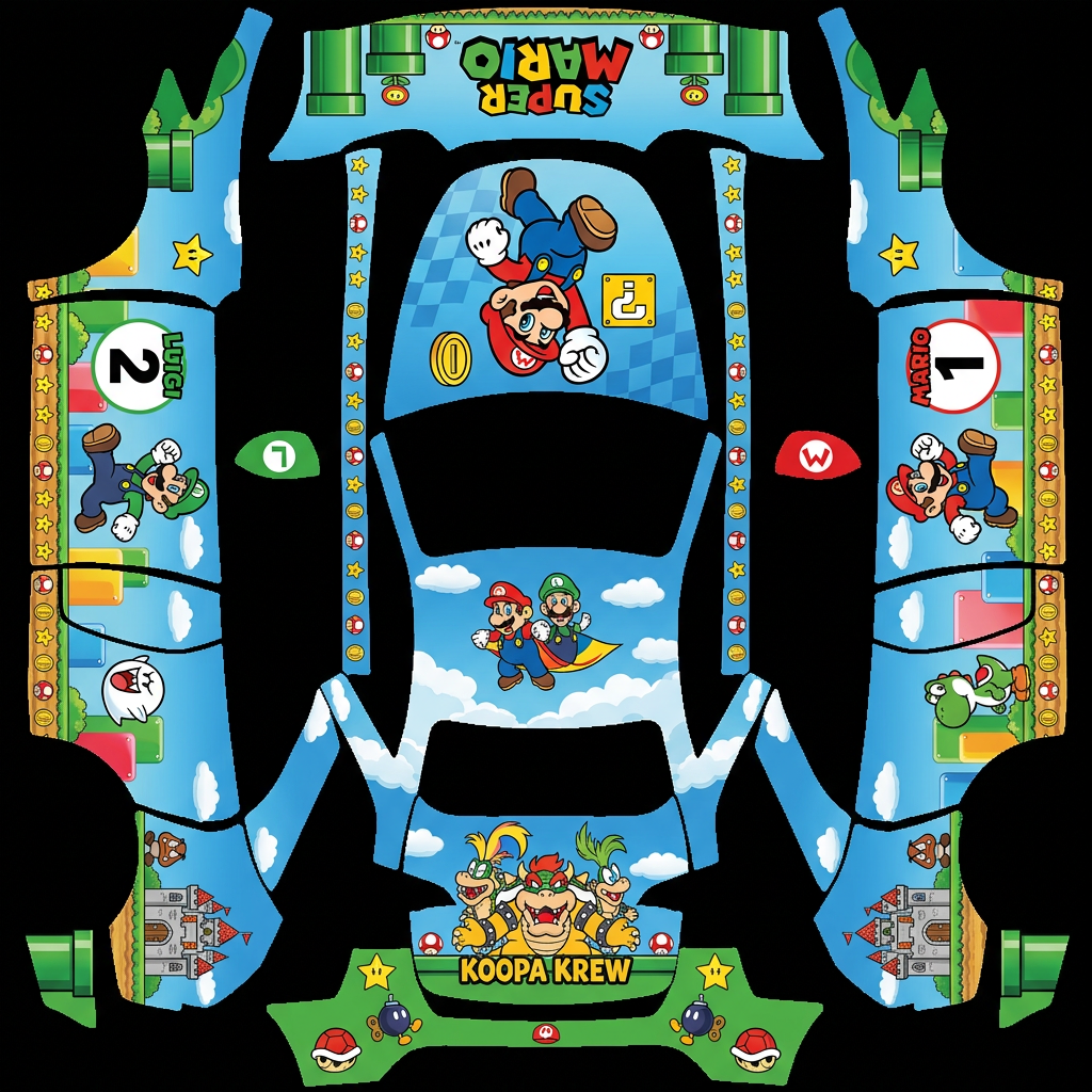 超级玛丽主题车身涂装 Tesla Model Y wrap texture - 超级玛丽主题车身涂装