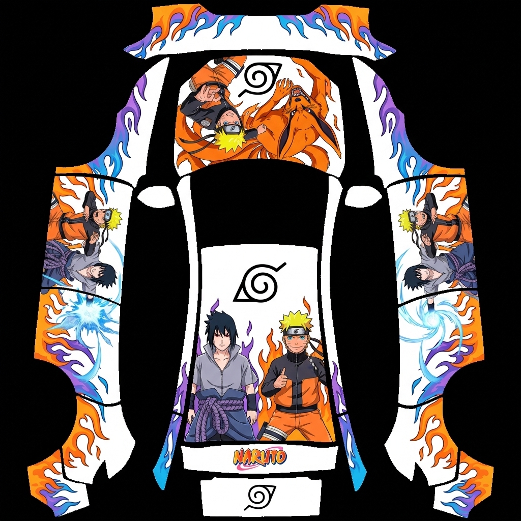 Naruto Armor Tesla Model Y Juniper Premium wrap texture - 生成火影主题