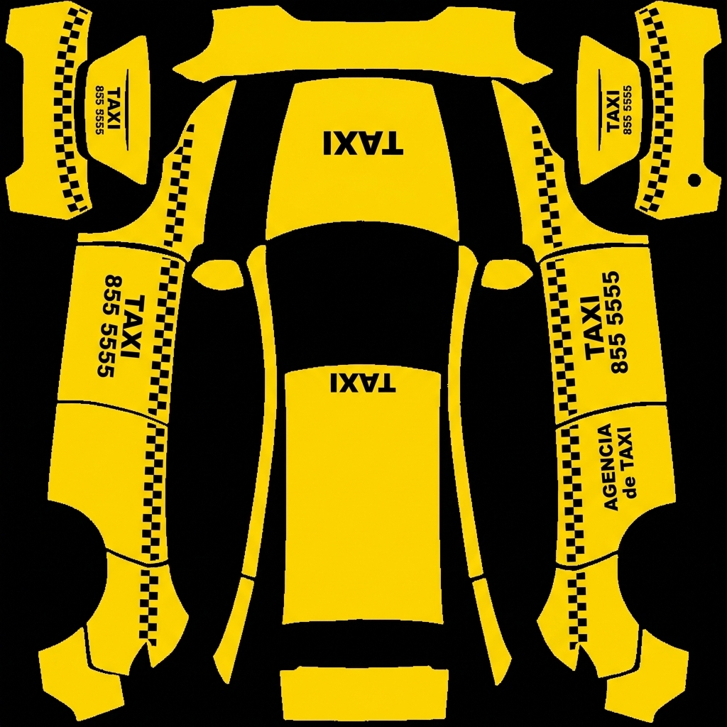 出租车风 Tesla Model Y 焕新版 wrap texture - 出租车