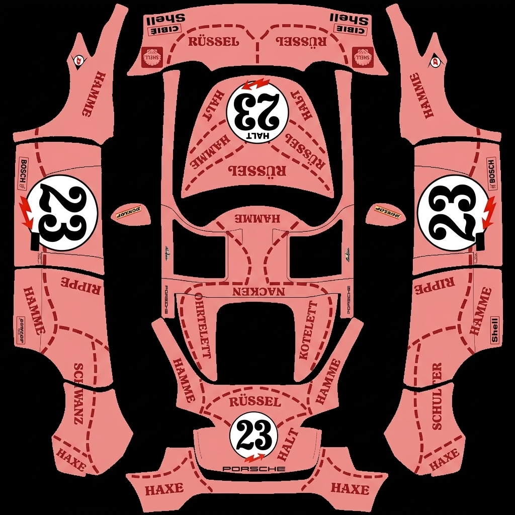 粉猪 Y 传奇 Tesla Model Y wrap texture - 保时捷粉猪涂装