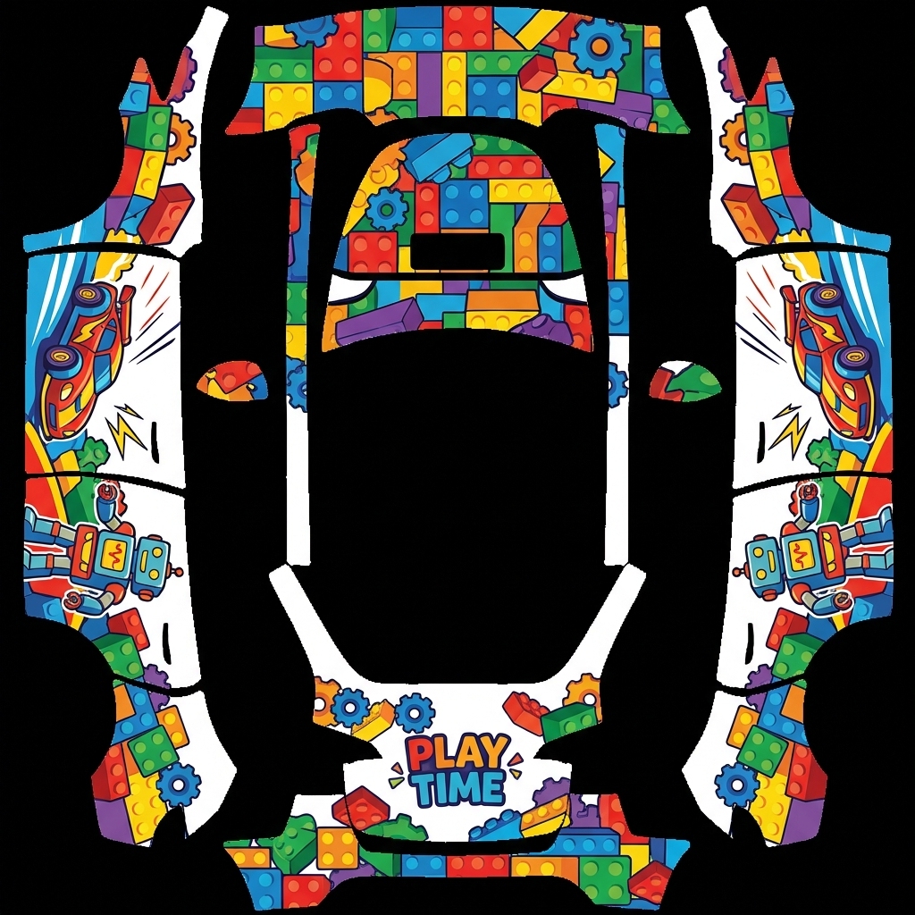 玩具总动员主题风 Tesla Model Y wrap texture - 玩具总动员主题