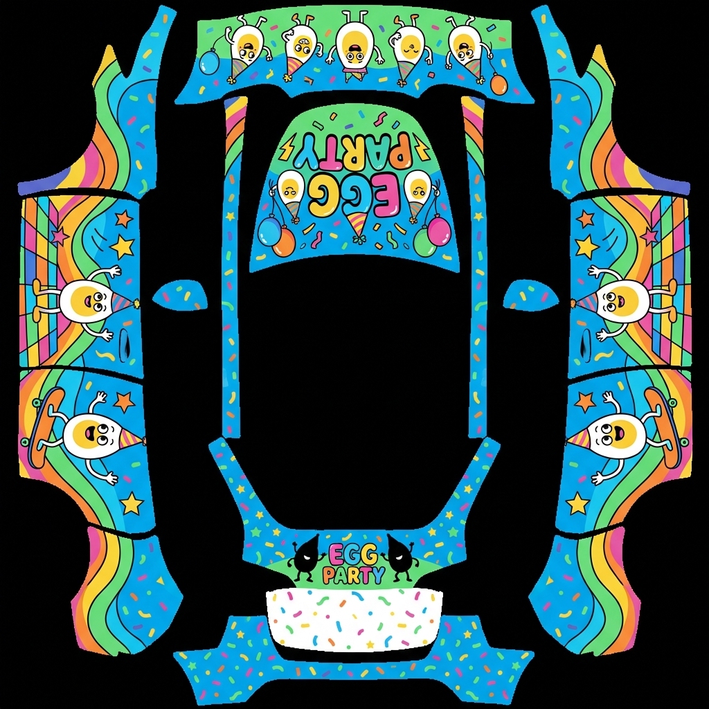 蛋仔派对炫酷壁纸 Tesla Model Y wrap texture - 蛋仔派对炫酷壁纸