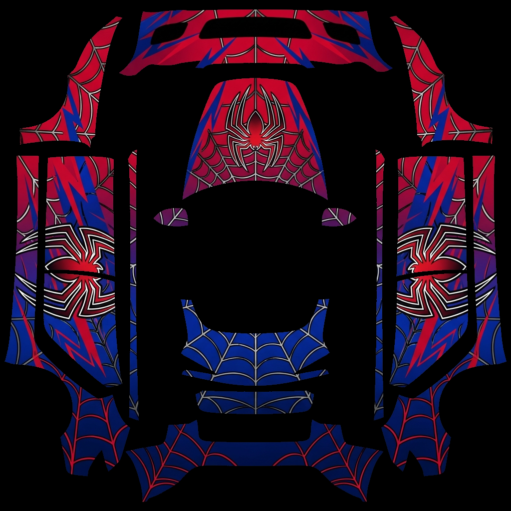 蜘蛛侠主题风 Tesla Model 3 焕新版 wrap texture - 蜘蛛侠主题