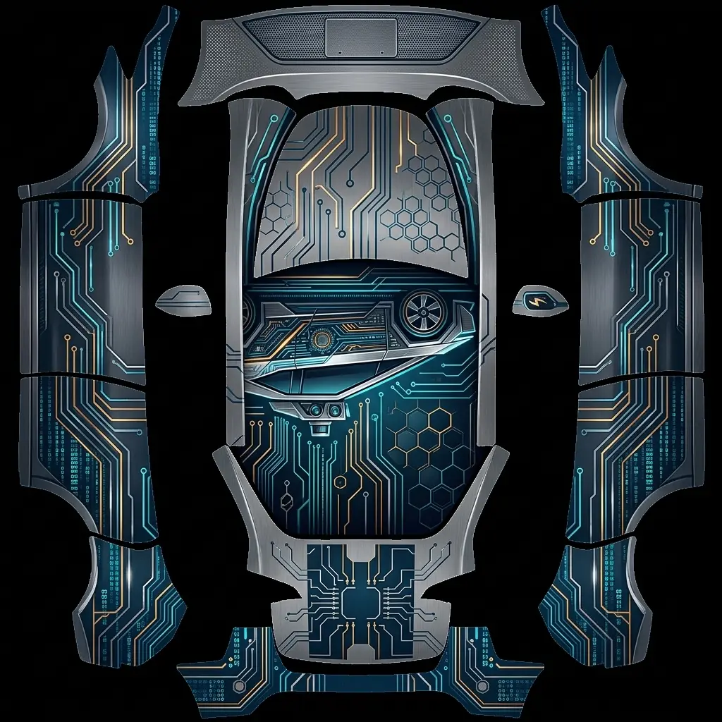 赛博驾舱Y Tesla Model Y wrap texture - tesla Cybercab